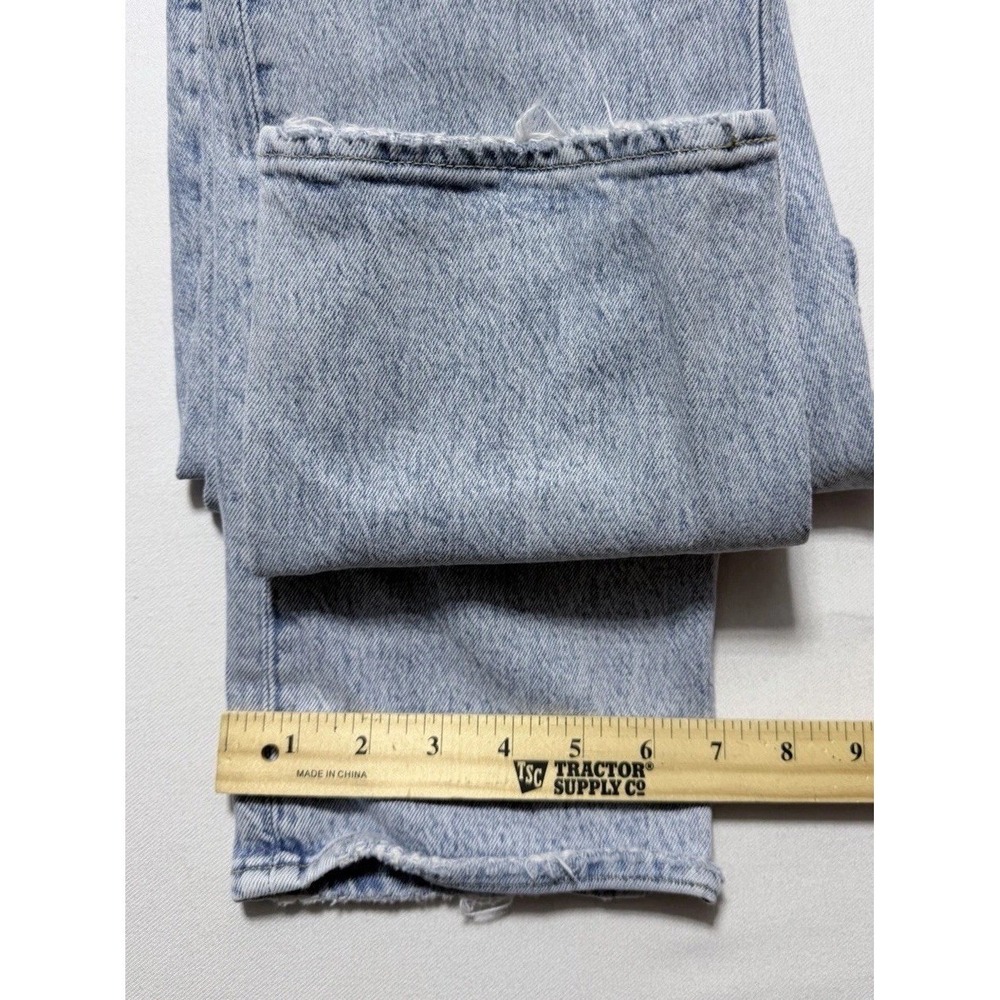 Abercrombie & Fitch 90s Straight Jeans Women 25 0 Light Wash Exc Criss Cross Hem - Picture 7 of 10
